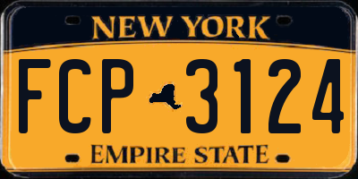 NY license plate FCP3124