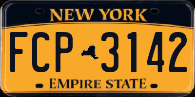 NY license plate FCP3142