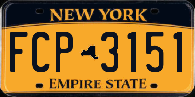 NY license plate FCP3151