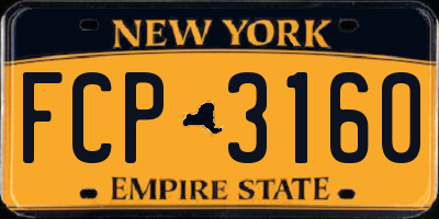 NY license plate FCP3160