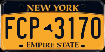 NY license plate FCP3170