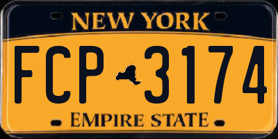 NY license plate FCP3174