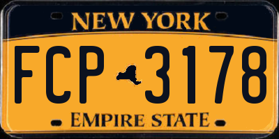 NY license plate FCP3178