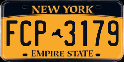 NY license plate FCP3179