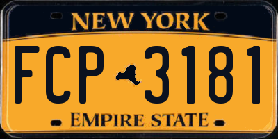 NY license plate FCP3181