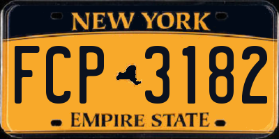 NY license plate FCP3182