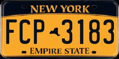 NY license plate FCP3183