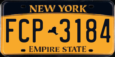 NY license plate FCP3184
