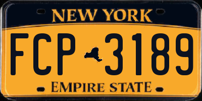NY license plate FCP3189