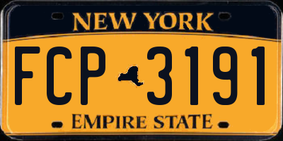NY license plate FCP3191