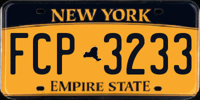 NY license plate FCP3233