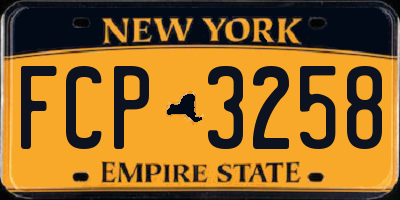 NY license plate FCP3258