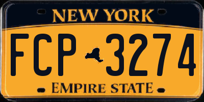 NY license plate FCP3274