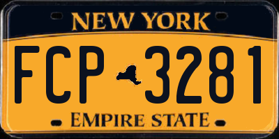 NY license plate FCP3281