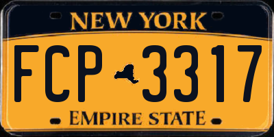 NY license plate FCP3317