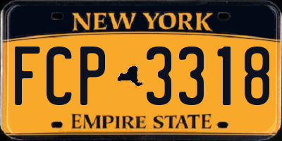 NY license plate FCP3318
