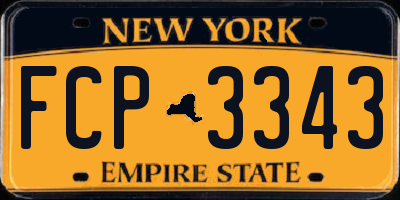 NY license plate FCP3343