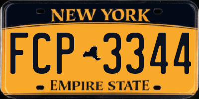 NY license plate FCP3344