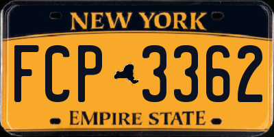 NY license plate FCP3362