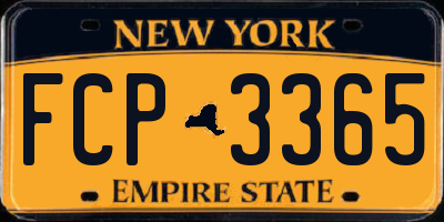NY license plate FCP3365