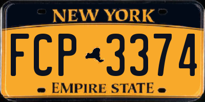 NY license plate FCP3374
