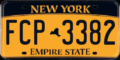 NY license plate FCP3382