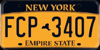 NY license plate FCP3407