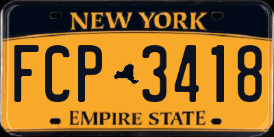 NY license plate FCP3418