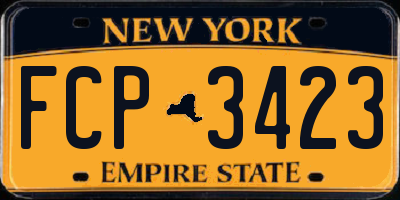 NY license plate FCP3423