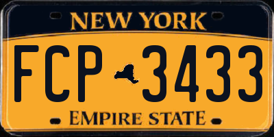 NY license plate FCP3433