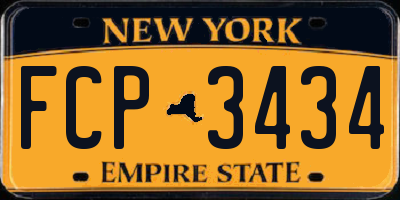 NY license plate FCP3434