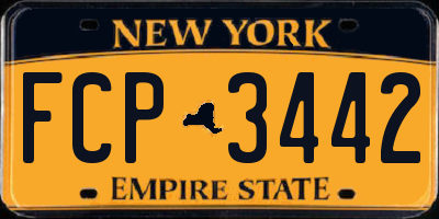 NY license plate FCP3442