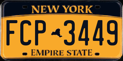 NY license plate FCP3449