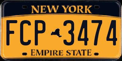 NY license plate FCP3474
