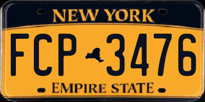 NY license plate FCP3476