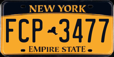 NY license plate FCP3477