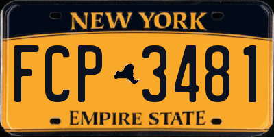 NY license plate FCP3481