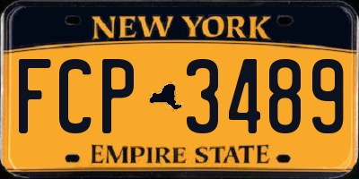 NY license plate FCP3489