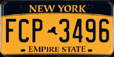 NY license plate FCP3496