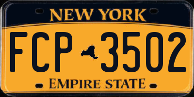 NY license plate FCP3502
