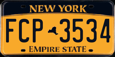 NY license plate FCP3534