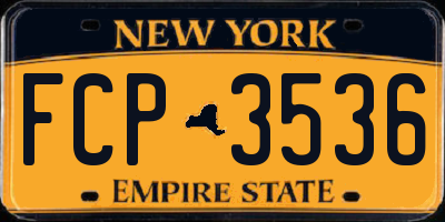 NY license plate FCP3536