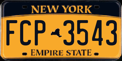 NY license plate FCP3543