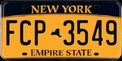 NY license plate FCP3549