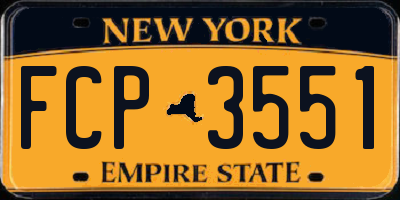NY license plate FCP3551