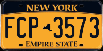 NY license plate FCP3573