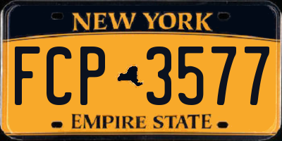 NY license plate FCP3577