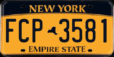NY license plate FCP3581