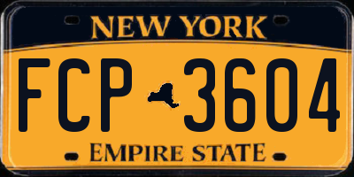 NY license plate FCP3604