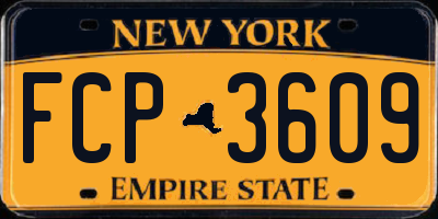 NY license plate FCP3609